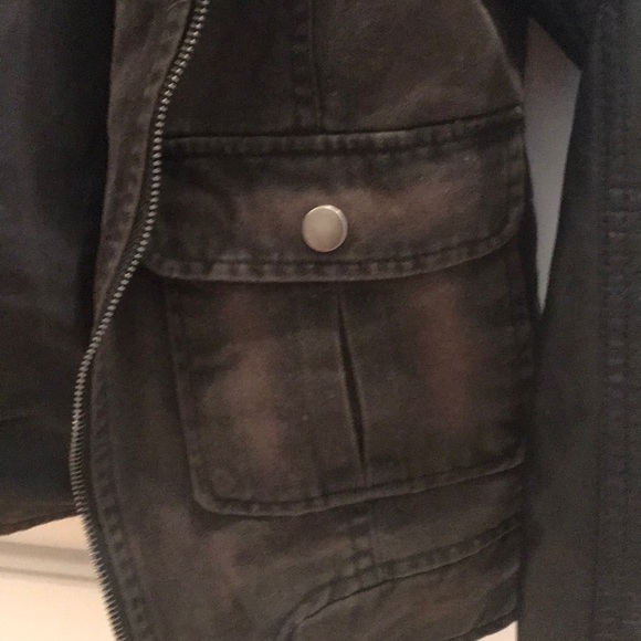 Denim/leather bomber, American Eagle Outfitters - Picture 3 of 7